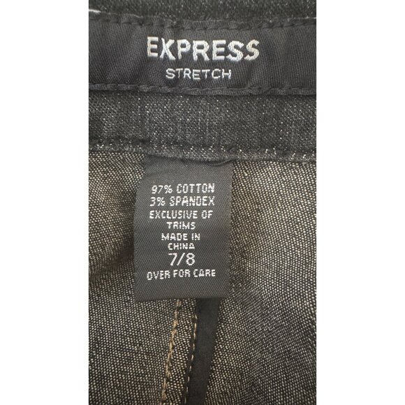 2/$30 Express Size 7/8 Black Denim Jacket With Lace Cuffs & Collar - Picture 3 of 16